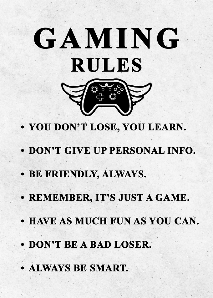 Gaming Rules Boy Game Room