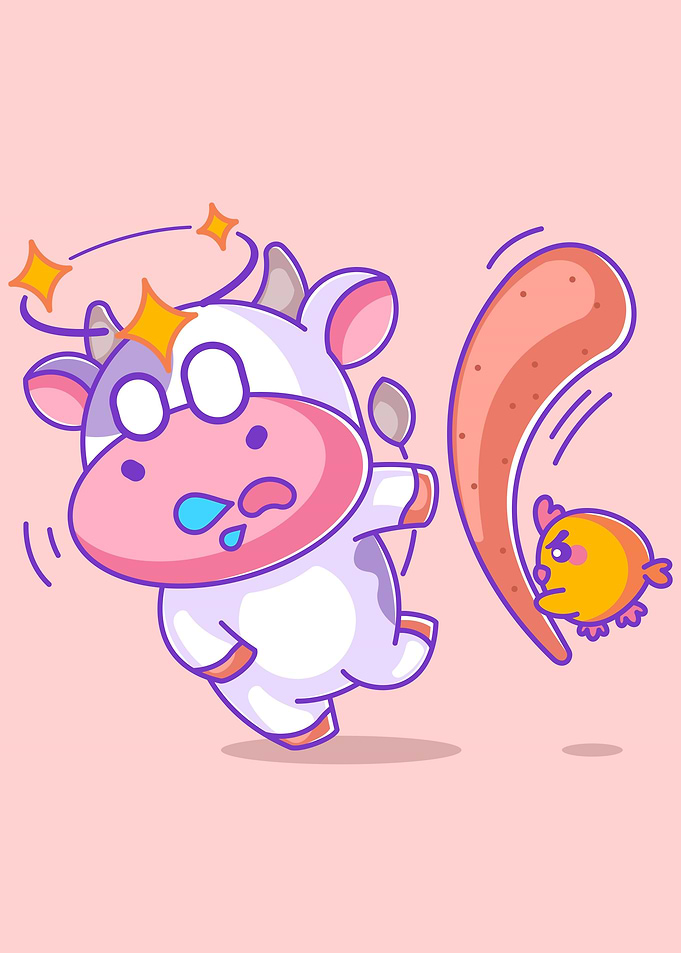 Cute cow fainted hit
