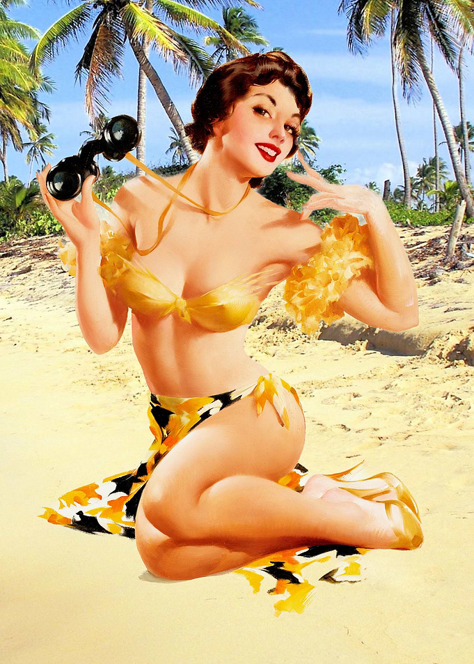 Vintage Girl at the Beach