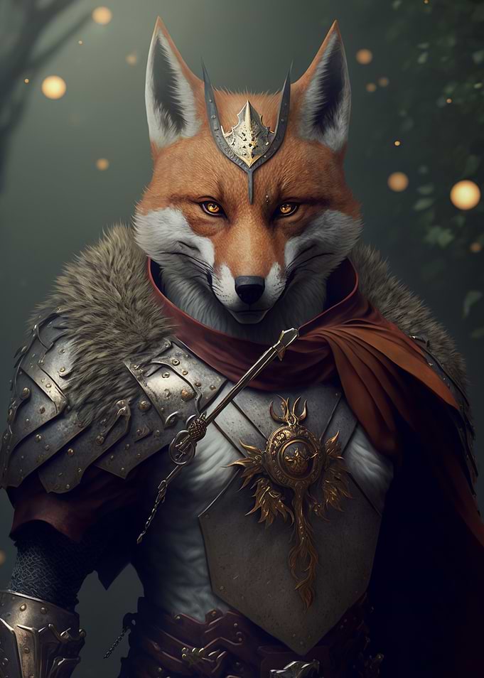 Vintage Fantasy Fox Knight