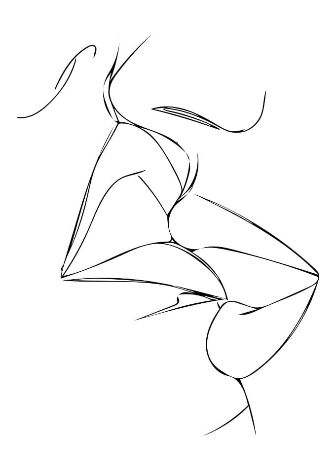 Kiss Line Art Minimal