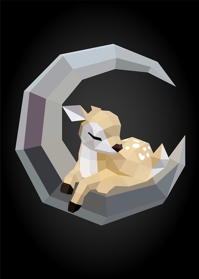 fawns sleeping on the moon