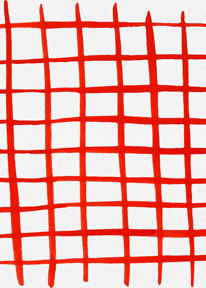 Imperfect gouache grid