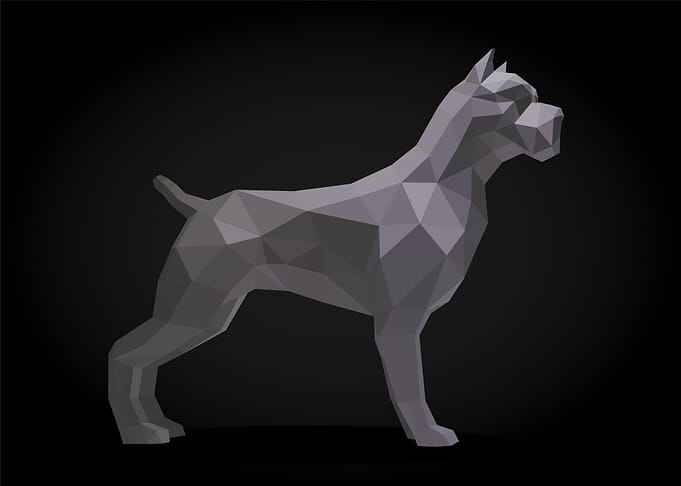 cane corso dog polygonal