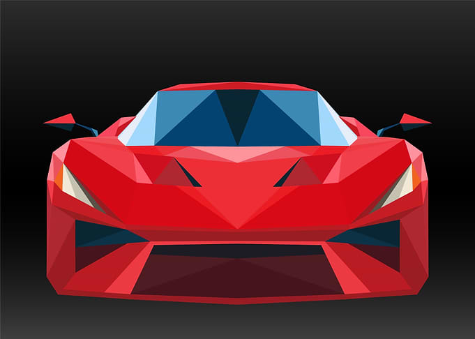 sports car red colored