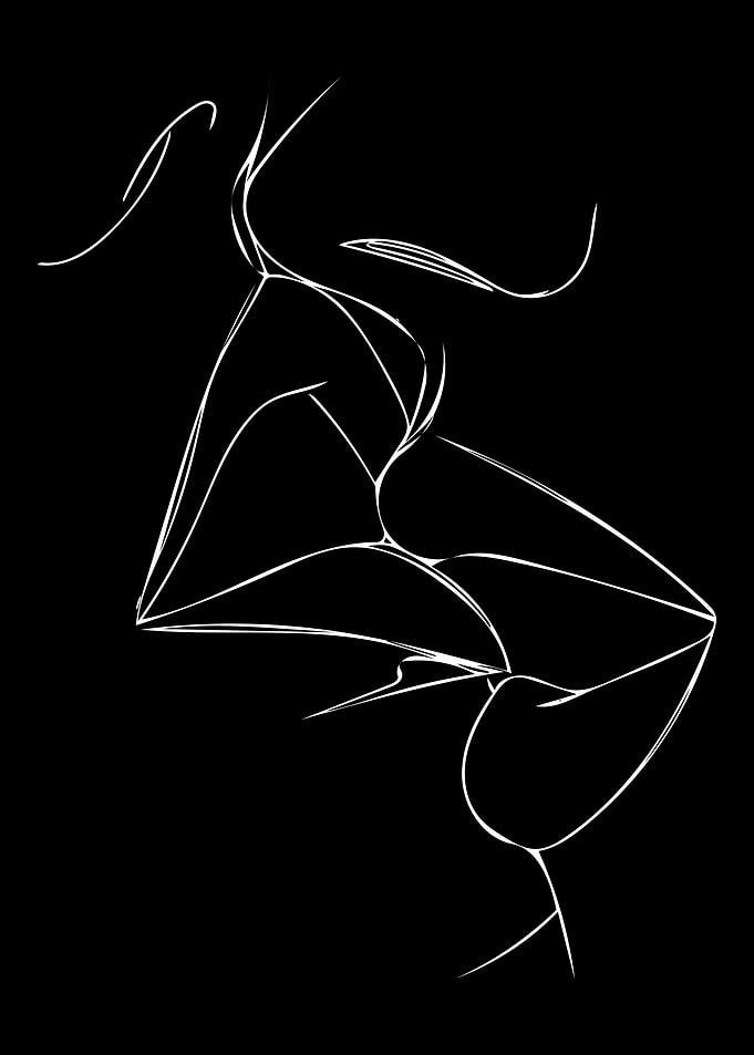 Kiss Line Art Minimal