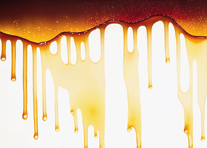 Honey dripping on white su