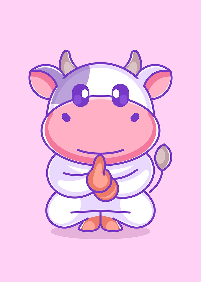 Cute cow ninja