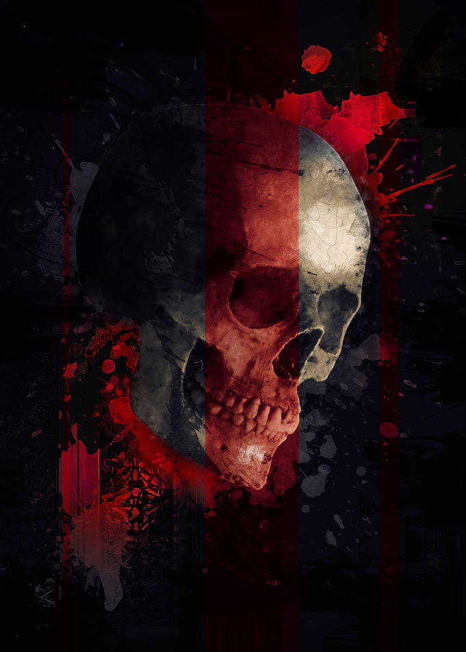 Skull Red and Black
