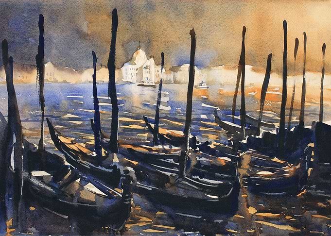 Venice Italy skyline art