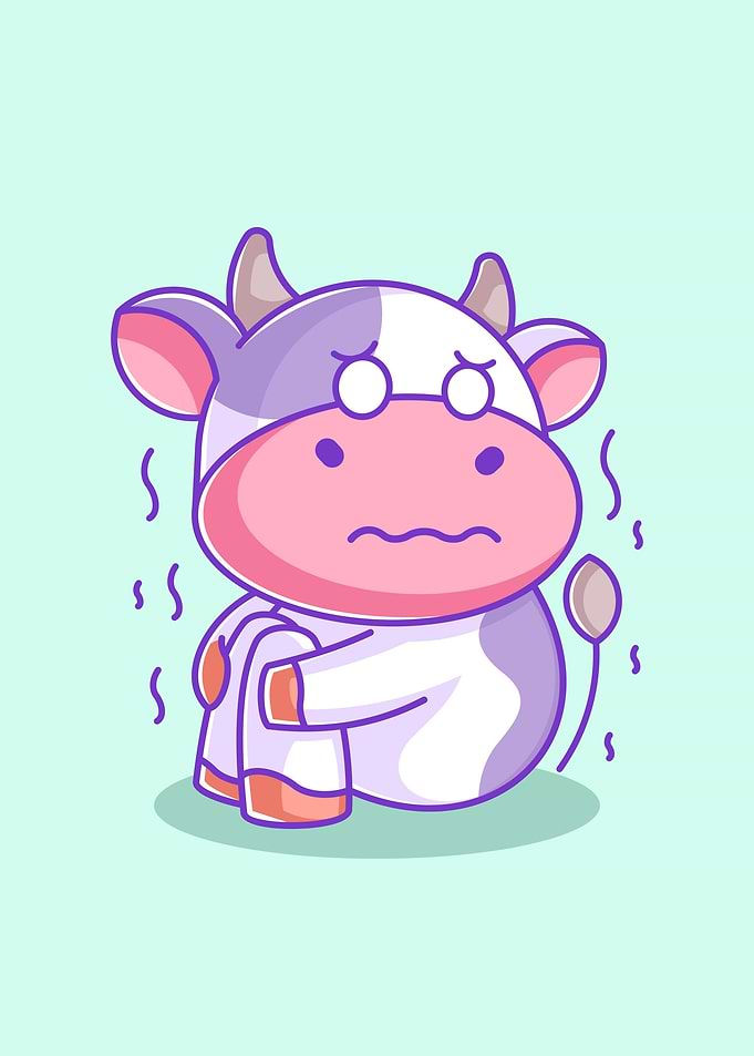 cow is feeling so scared