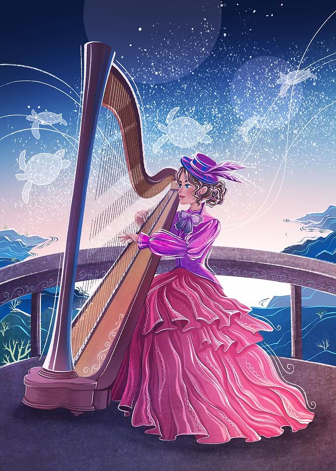 The girl with the harp