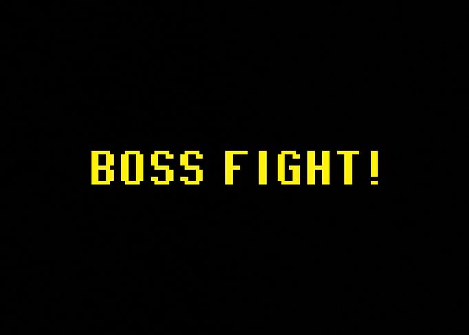 8bit yellow text boss fig