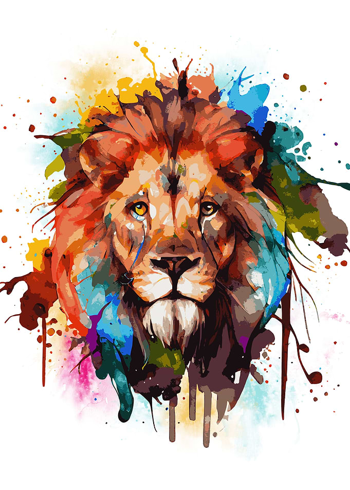 Abstract Lion Painting