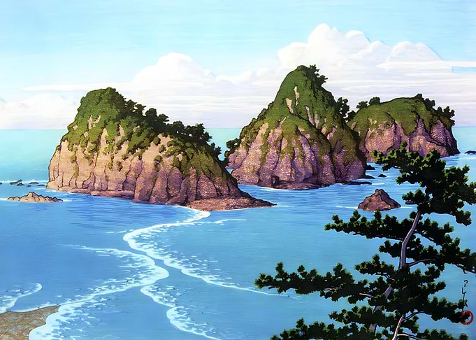 Ukiyo e Izu Doga island