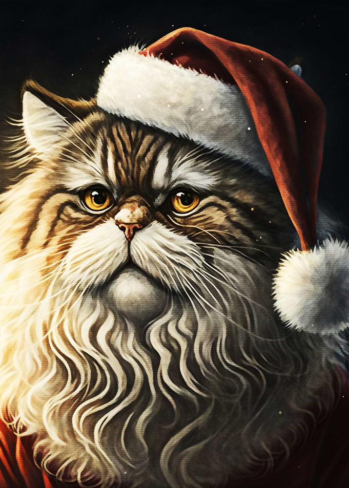 Paint Santa Claus Cat