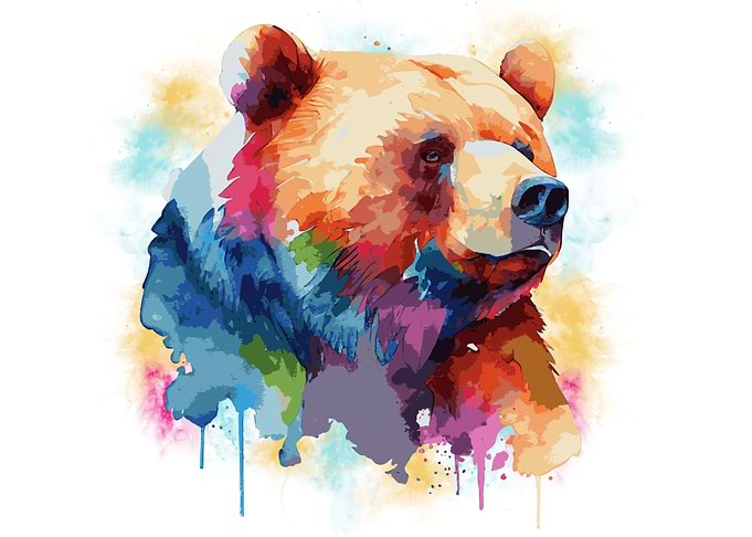 Watercolor Grizzly Bear