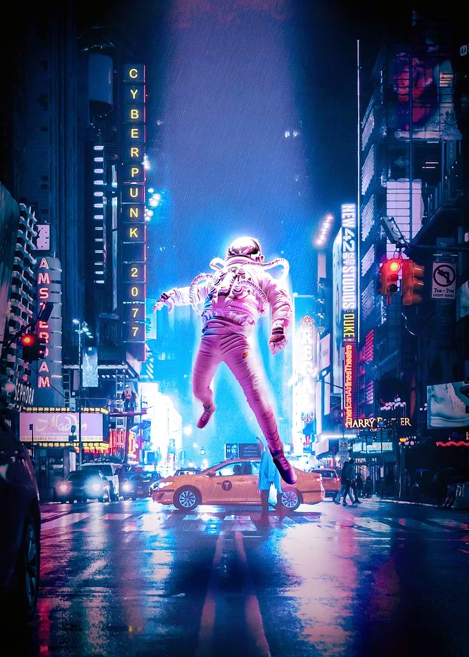 Astronaut in City
