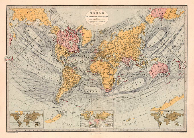 Vintage world map