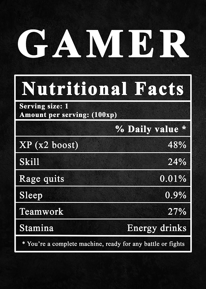 Gamer Nutritional Facts