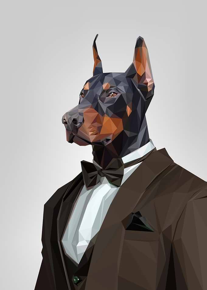 TUXEDO DOG LOWPOLY ART