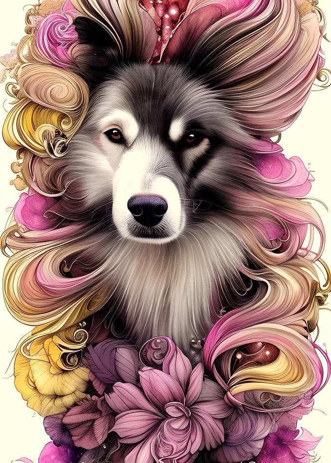 Whimsical Collie Dog