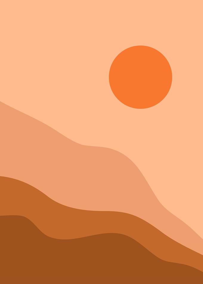 Modern Landscape with sun