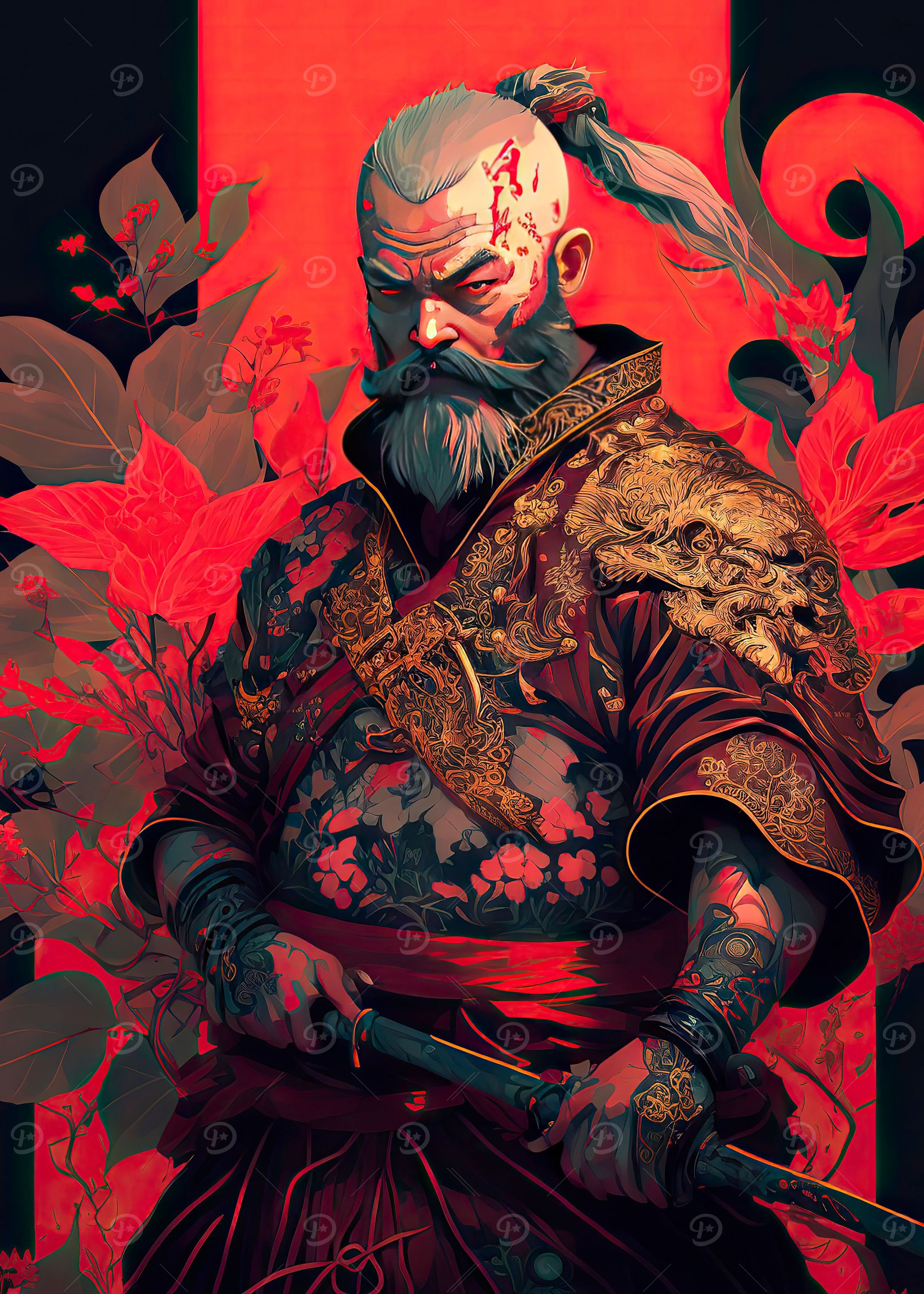 Japanese Samurai Santa
