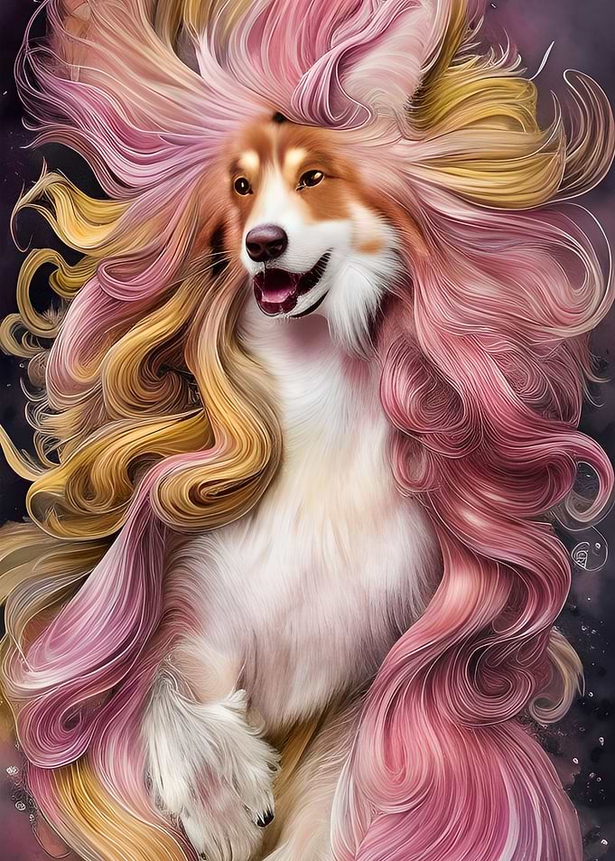 Surreal Collie Dog