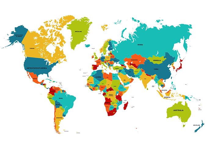 Colorful World Map
