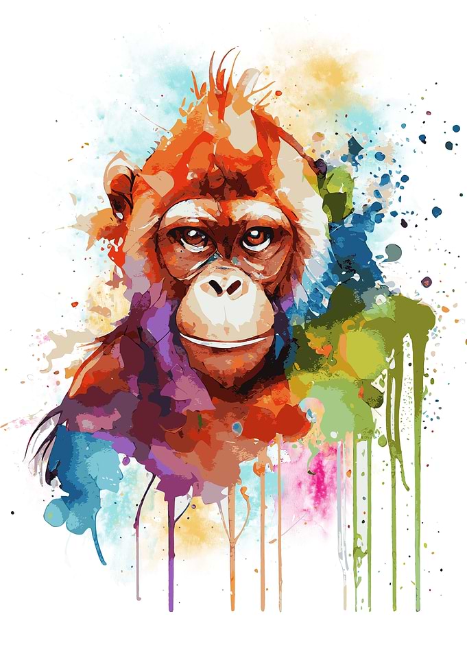 Abstract Monkey Painting