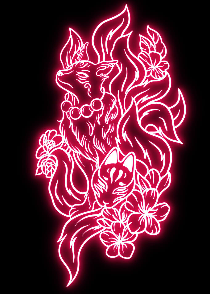 fox kitsune neon