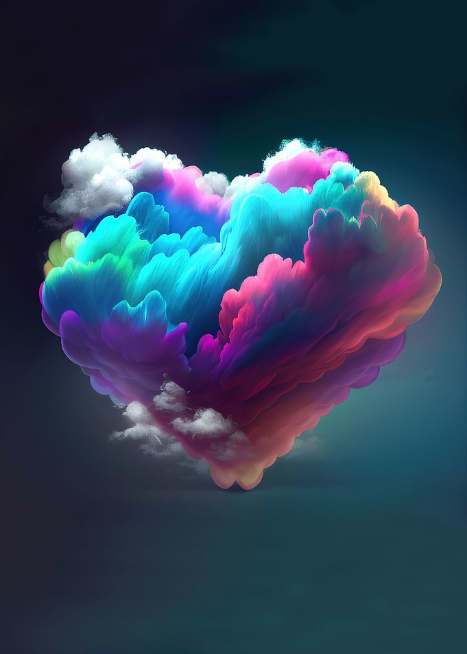 Cloud heart with gradient
