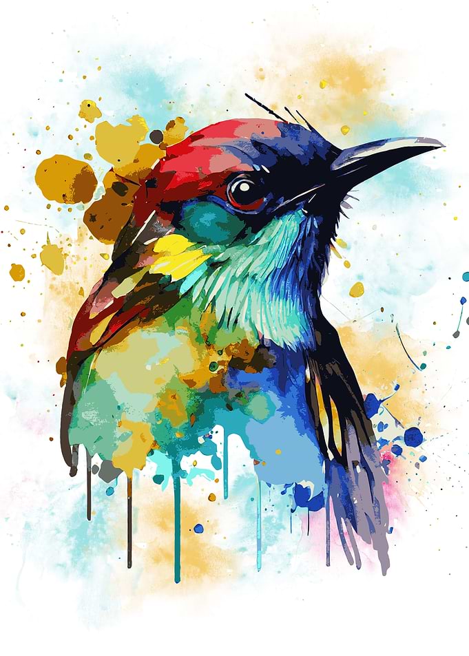 Abstract Watercolor Bird