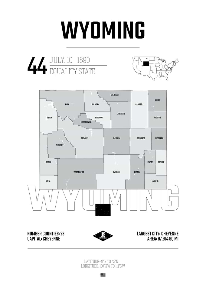 Wyoming state map USA