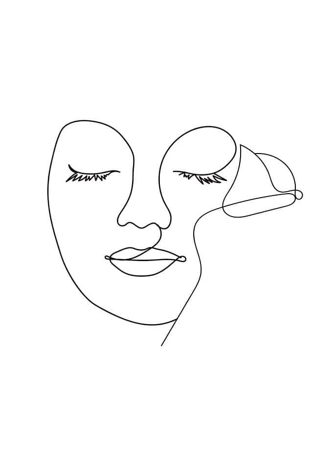 Elegant woman face drawing