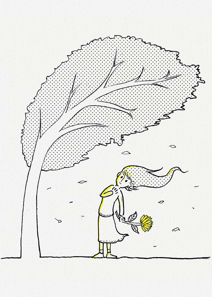 Wind Girl With Tree