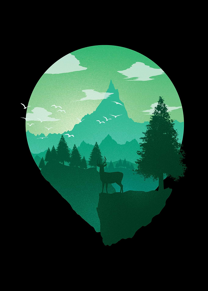 Hiking in the forest
