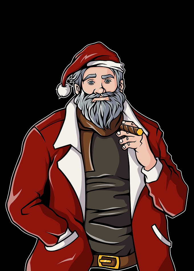 oldman wearing santa