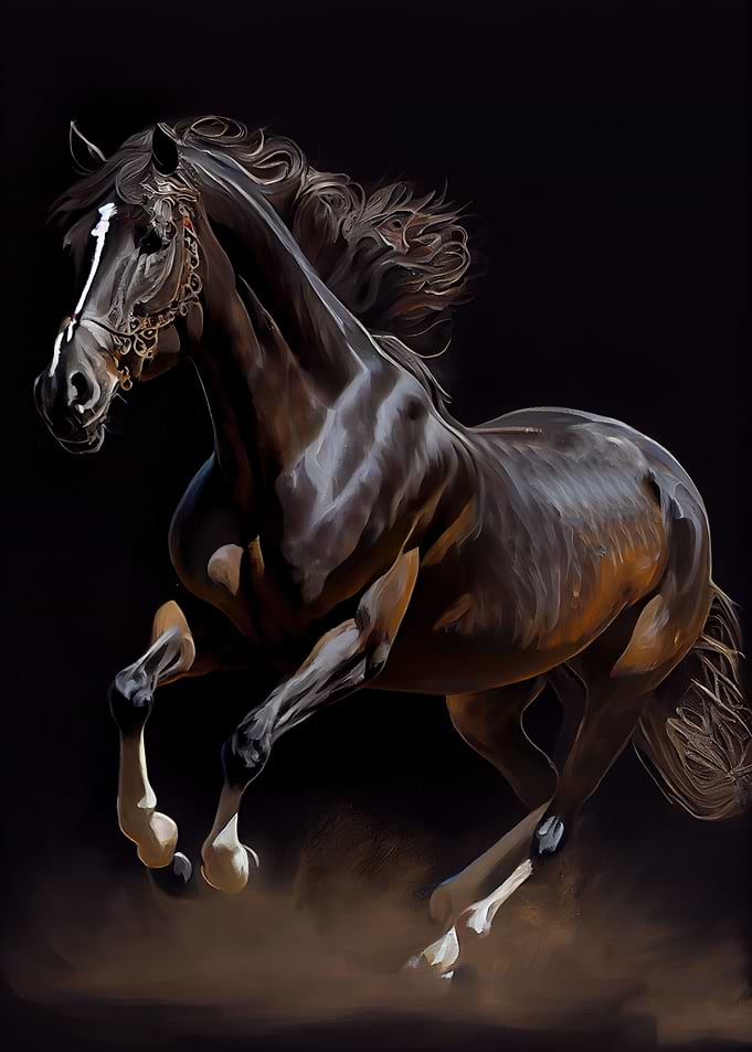 Trakehner Horse Oil Paint