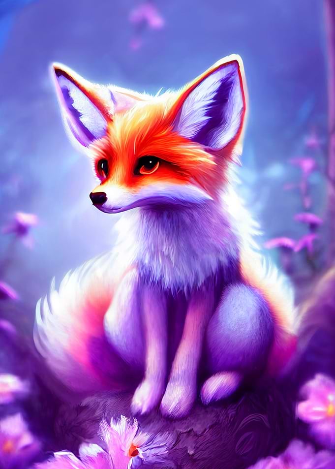 Cute purple Fox