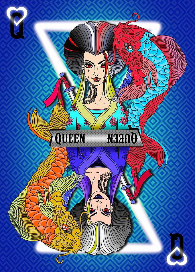 Japanese queen card