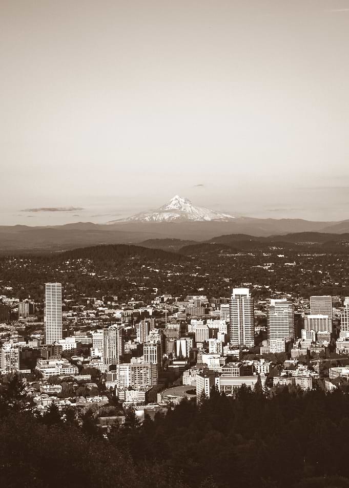 Portland Oregon Sepia PNW