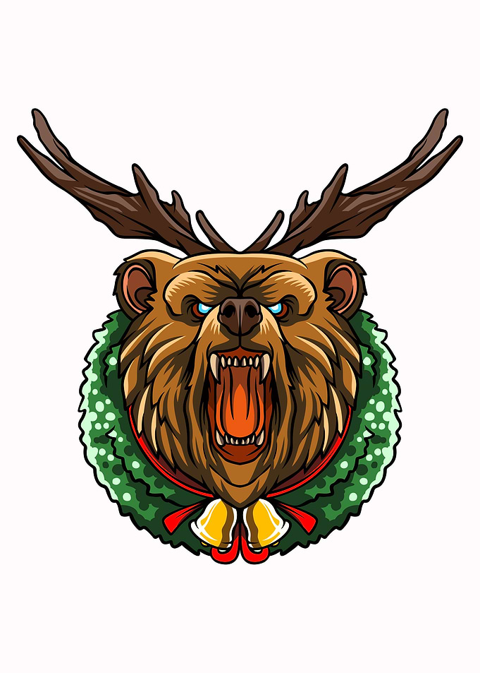 angry christmas bear