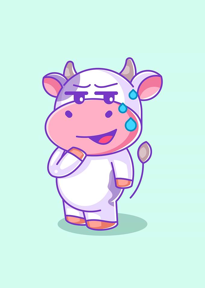 cow smiling suspiciously