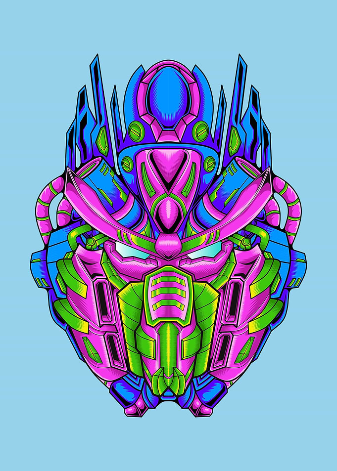 Cool of robot hero head