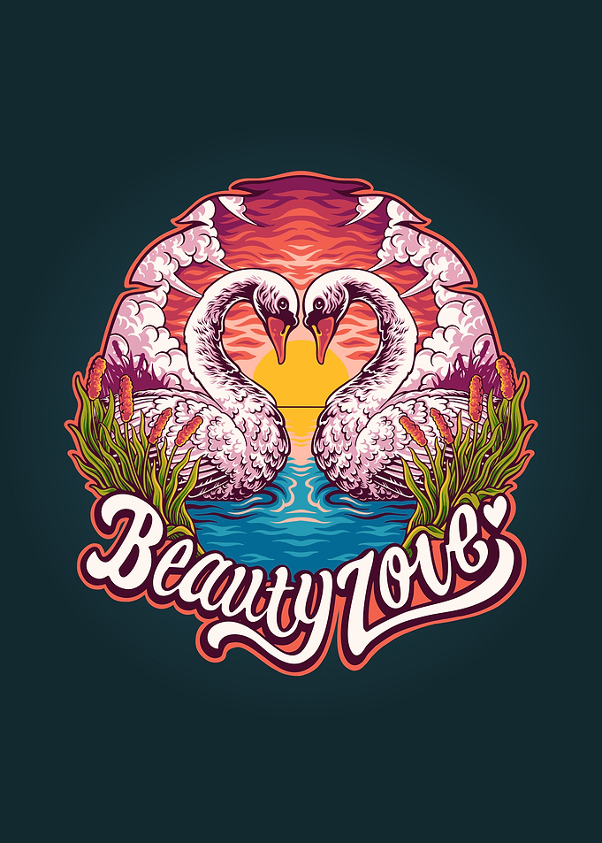 Beauty swan in love