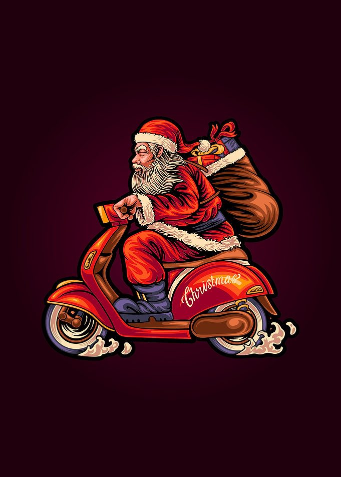 Santa delivers gifts