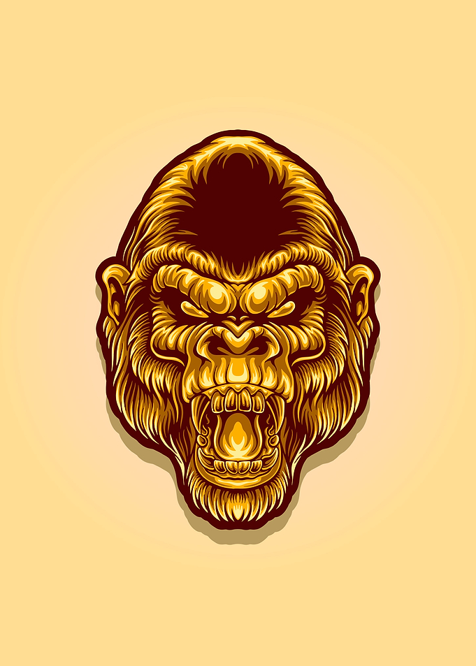 golden gorilla head mascot