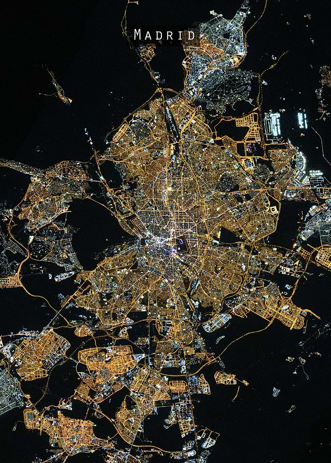 Madrid at night from Space